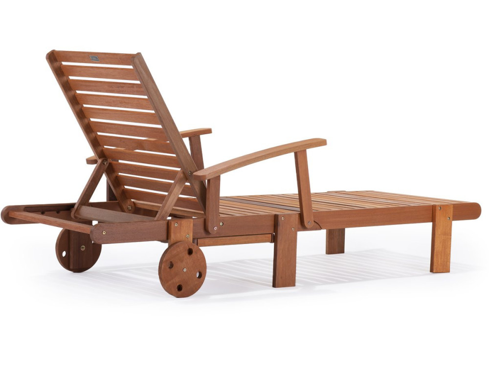 Bain de soleil pliant en bois exotique "Tokyo" - Maple - Marron clair - Lot de 2