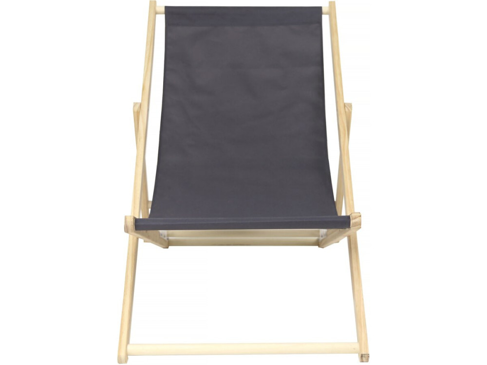 Lot de 2 transats en bois "Chilienne" - 107 x 56.5 x 81 cm - Gris