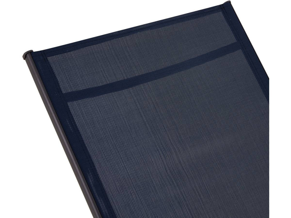 Lot de 2 Bains de soleil en métal avec accoudoirs "Farniente" - Bleu nuit