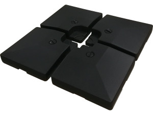 4 Dalles à lester pour gros parasol déporté - 4 x 3 - 104 KG - Noir