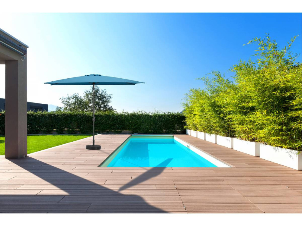 Parasol rectangulaire inclinable "Sol 2" - 2 x 3 m - Bleu
