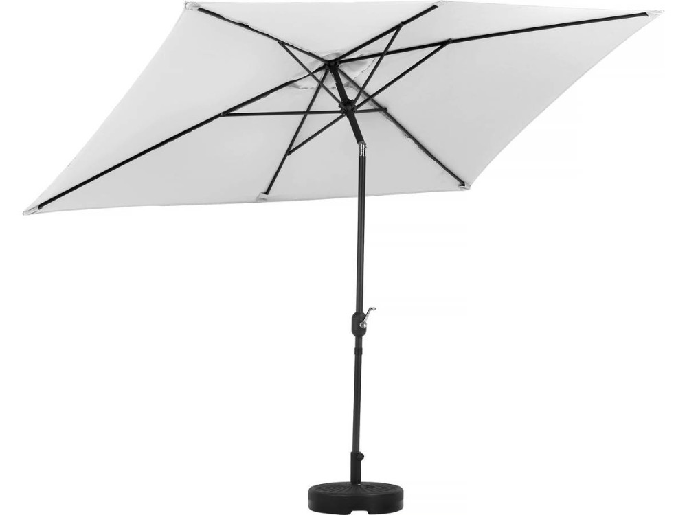 Parasol jardin "Sol 2" - Rectangle - 2 x 3 m - Gris + Dalles à lester incluses