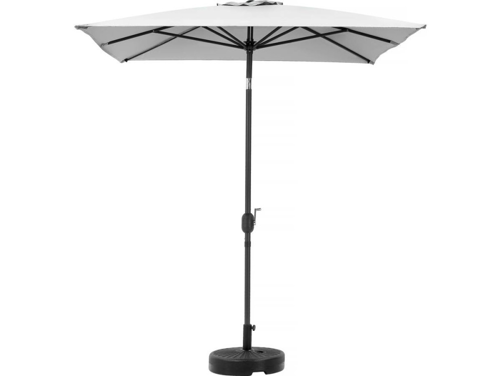 Parasol jardin "Sol 2" - Rectangle - 2 x 3 m - Gris + Dalles à lester incluses