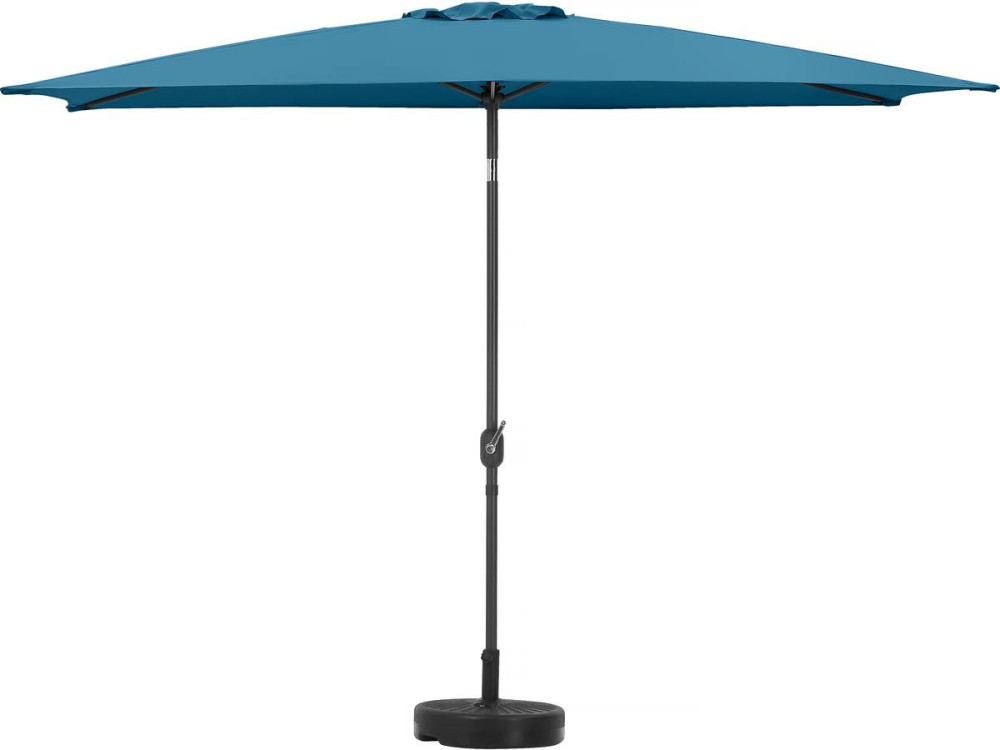 Parasol jardin "Sol 2" - Rectangle - 2 x 3 m - Bleu + Dalles à lester incluses