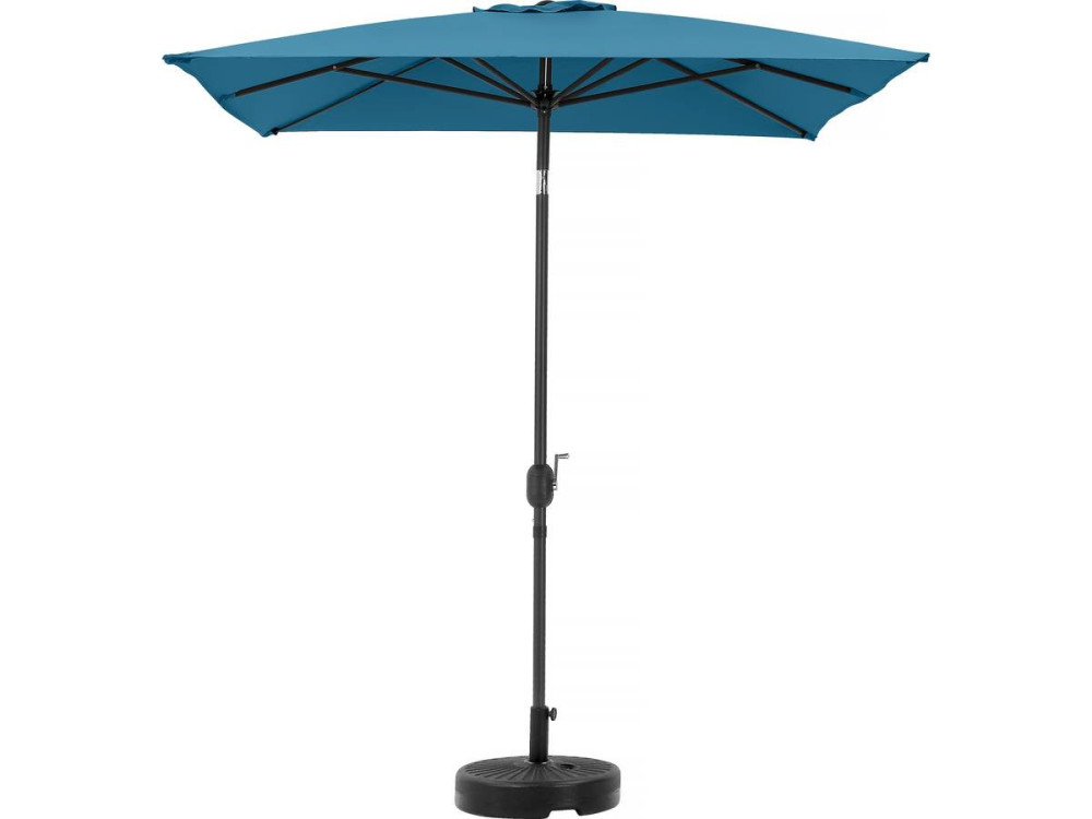 Parasol jardin "Sol 2" - Rectangle - 2 x 3 m - Bleu + Dalles à lester incluses