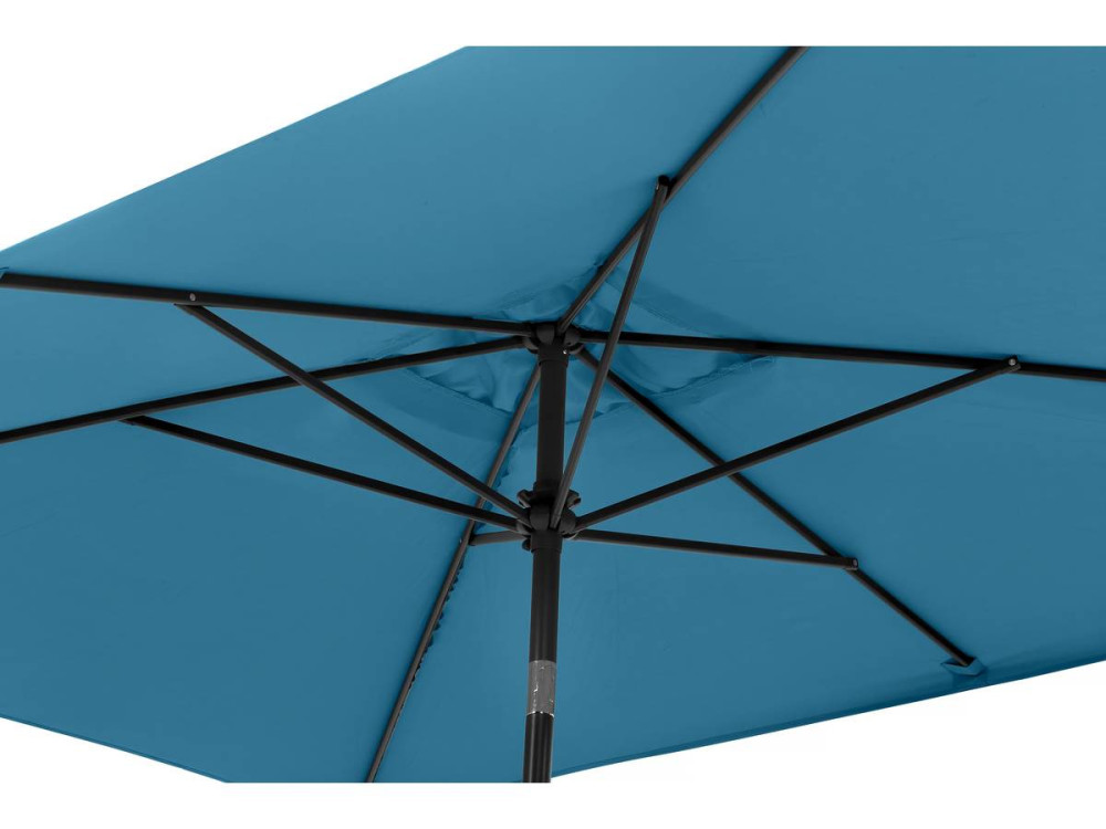 Parasol jardin "Sol 2" - Rectangle - 2 x 3 m - Bleu + Dalles à lester incluses