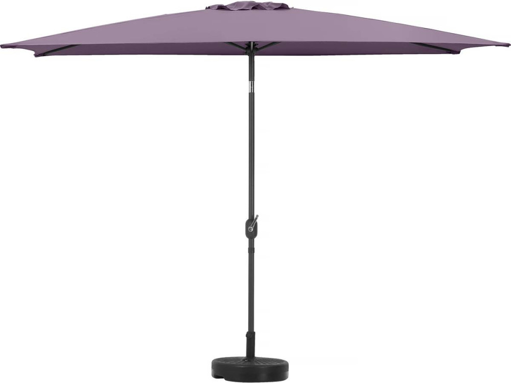 Parasol jardin "Sol 2" - Rectangle - 2 x 3 m - Violet + Dalles à lester incluses