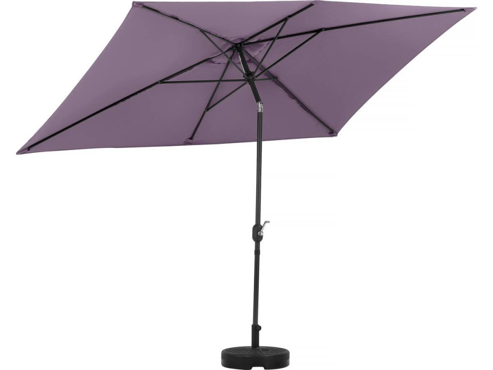 Parasol jardin "Sol 2" - Rectangle - 2 x 3 m - Violet + Dalles à lester incluses