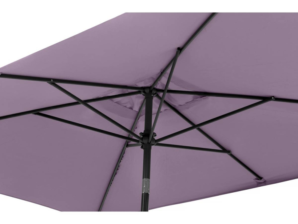 Parasol jardin "Sol 2" - Rectangle - 2 x 3 m - Violet + Dalles à lester incluses