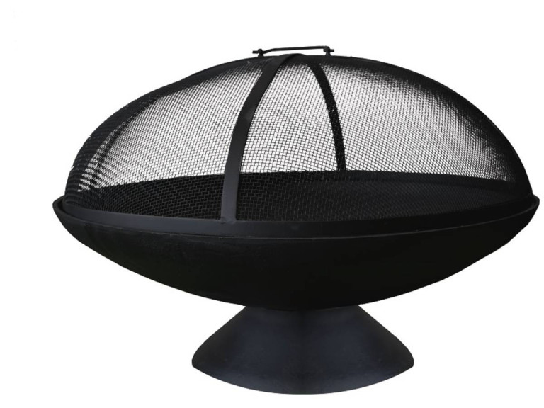 Brasero en fonte avec cloche "Junto" - Ø 58 x 38 cm - Noir