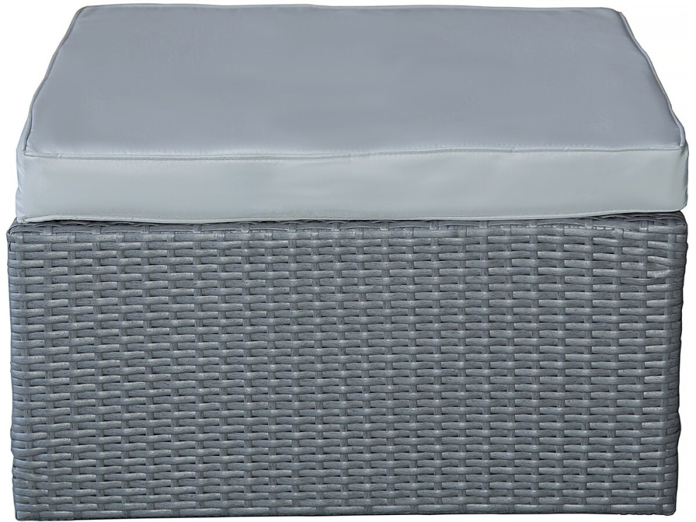Salon de jardin bas en résine tressée "Diya" 3 places - Gris clair