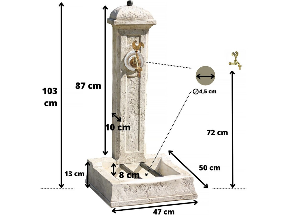 Fontaine "Longchamp" - 0.50 x 0.47 x 1.03 m