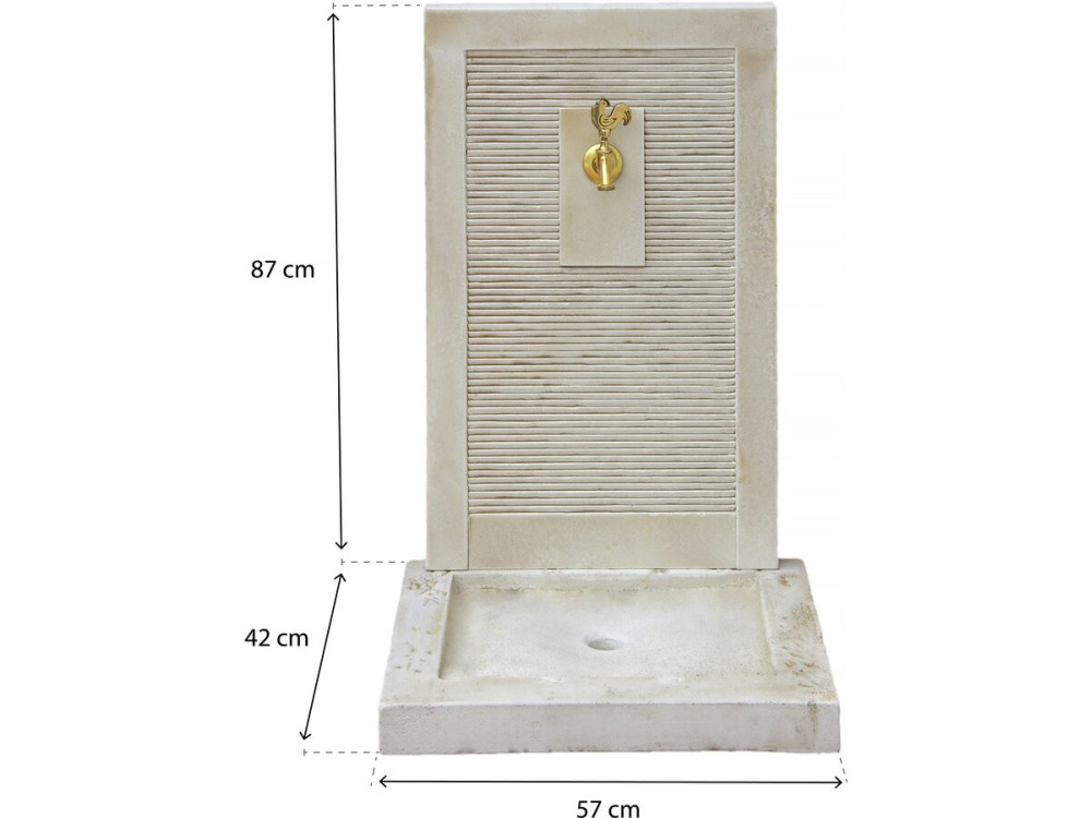 Fontaine "ETNA" - en pierre reconstituée - 57 x 42 x 87 cm Beige