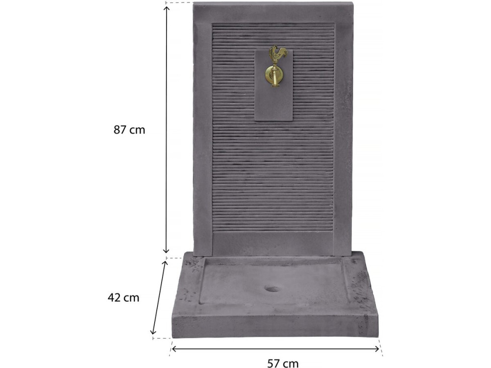 Fontaine "ETNA" - en pierre - 57 x 42 x 87 cm - Grise