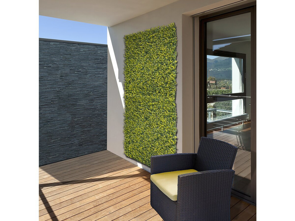Panneau végétal - " Vertical Buxus " - Lot de 4 - 1.00 x 1.00 m - Vert