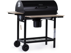 Barbecue XXL charbon de bois "King" - 95 x 63 x 105 cm - Noir