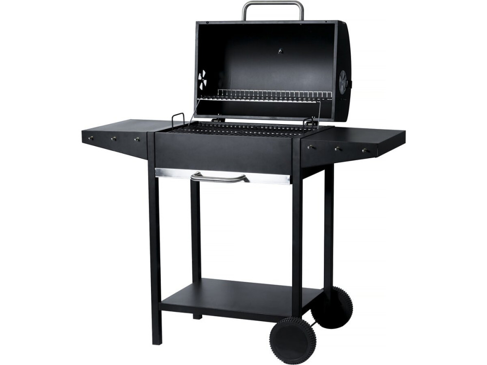 Barbecue charbon de bois "Bizon" - 119 x 50 x 101 cm - Noir