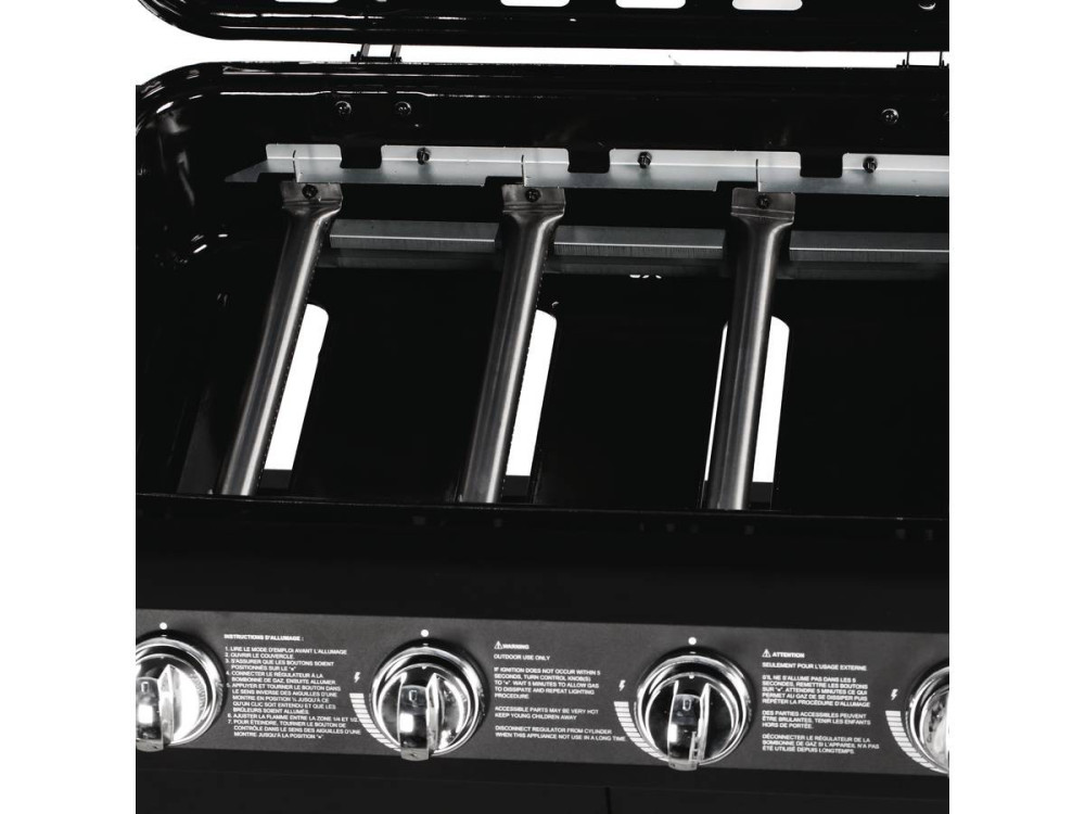 Barbecue gaz "Festa 5" - 5 brûleurs dont 1 latéral - 12.9 Kw- Noir