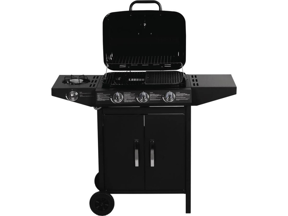 Barbecue gaz "Festa 4" - 4 brûleurs dont 1 latéral - 10.5kW - Noir