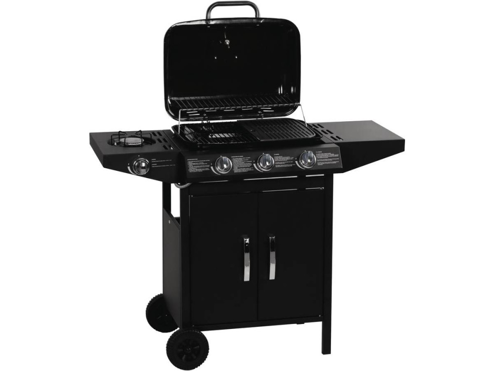 Barbecue gaz "Festa 4" - 4 brûleurs dont 1 latéral - 10.5kW - Noir
