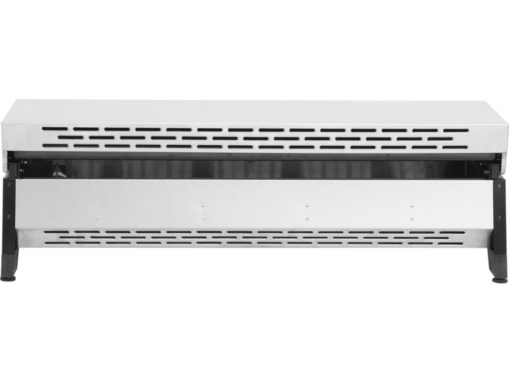 Plancha à gaz en inox avec 4 bruleurs et couvercle "Fasto" - 10 kw - Gris