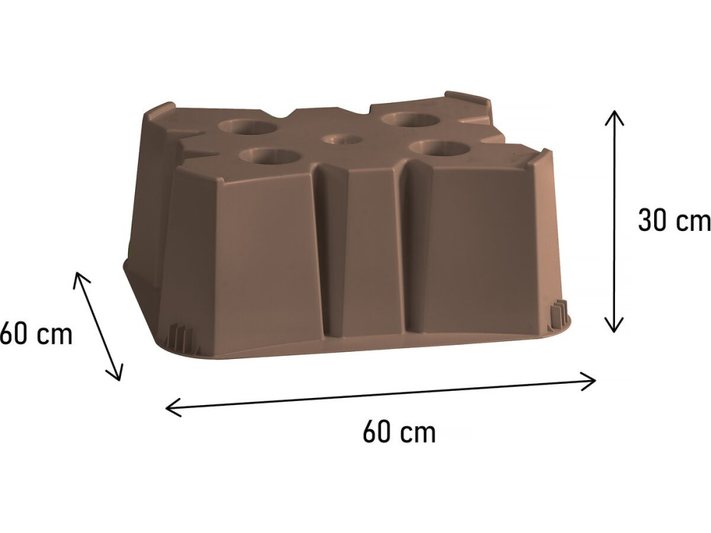 Socles pour récupérateur d'eau 200 et 350 L -  60 x 60 x 30 cm - Taupe