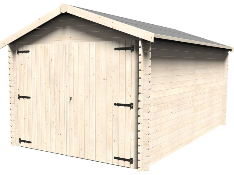 Garage bois "Gamache" - 14.24 m² - 2.98 x 4.78 x 2.56 m - 28 mm