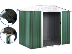 Abri de jardin métal - "Rosas "- 4,07 m² avec gouttière - Vert