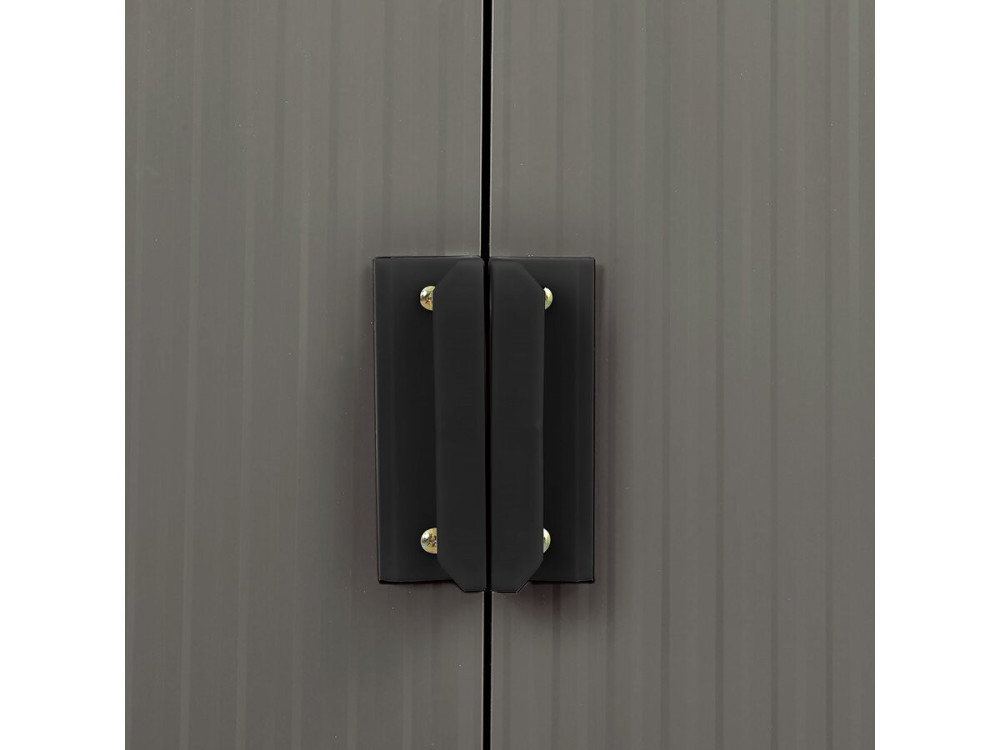 Abri jardin métal "Dallas" - 5,29 m² avec panneaux solaires - Taupe