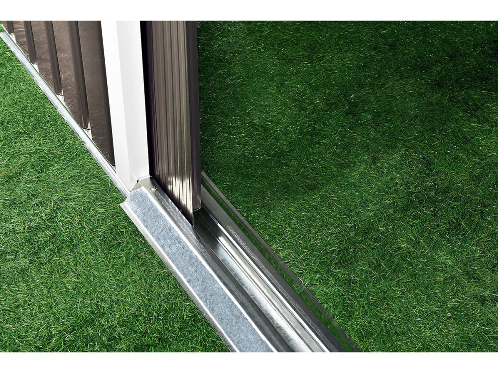 Abri jardin métal "Dallas" - 5,29 m² avec panneaux solaires - Taupe