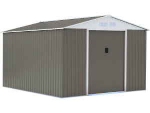 Abri de jardin métal "Dallas" - 12.99 m² - Taupe