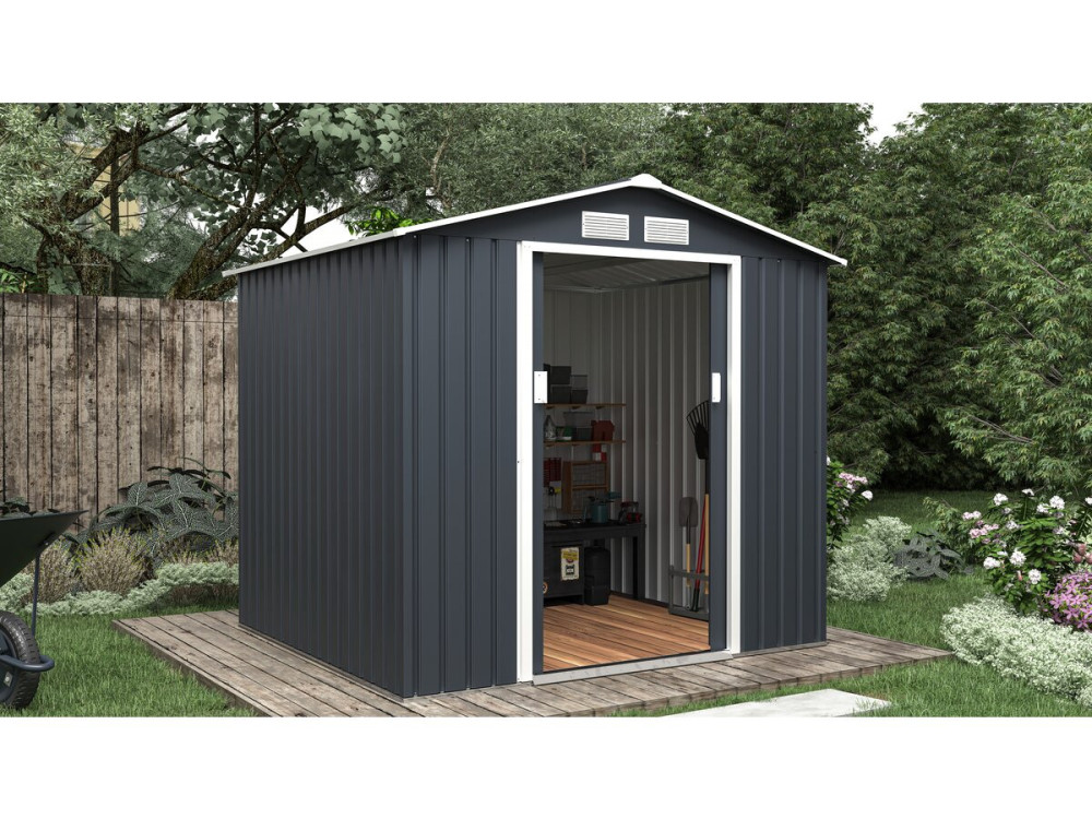 Abri de jardin métal "Vegas" - 4,07 m² - Gris