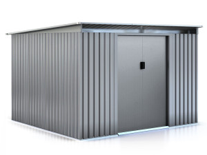 Abri de jardin métal toit plat "Texas" - 6,29 m² - Gris