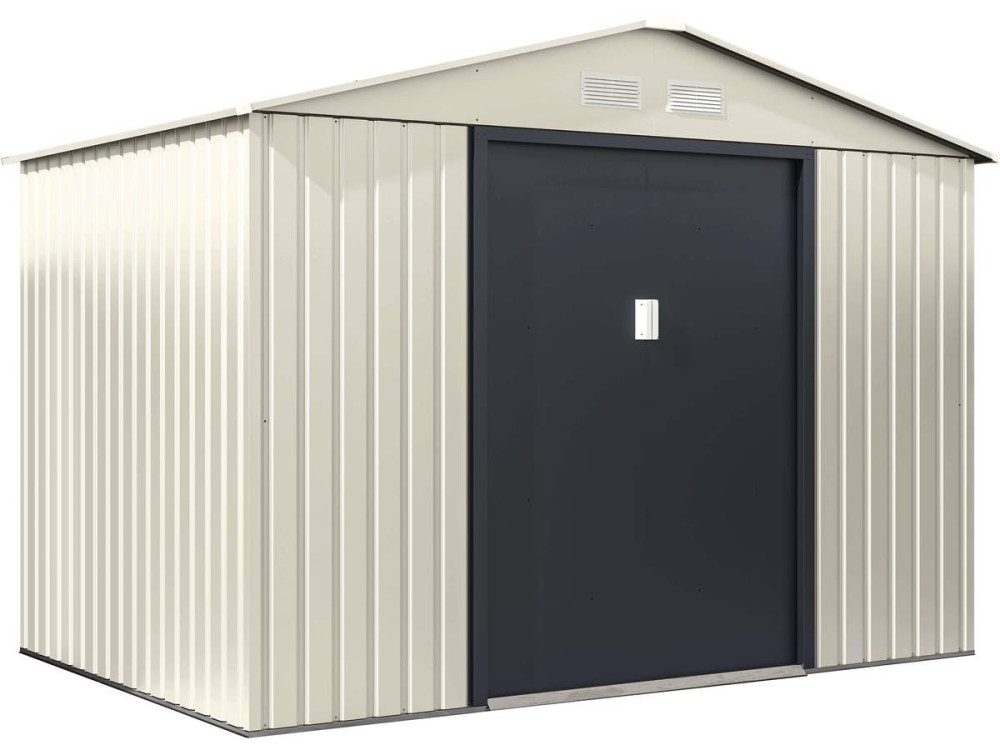 Abri de jardin métal "Nebraska" - 5,29 m2 (4,83 m2 au sol) - Beige