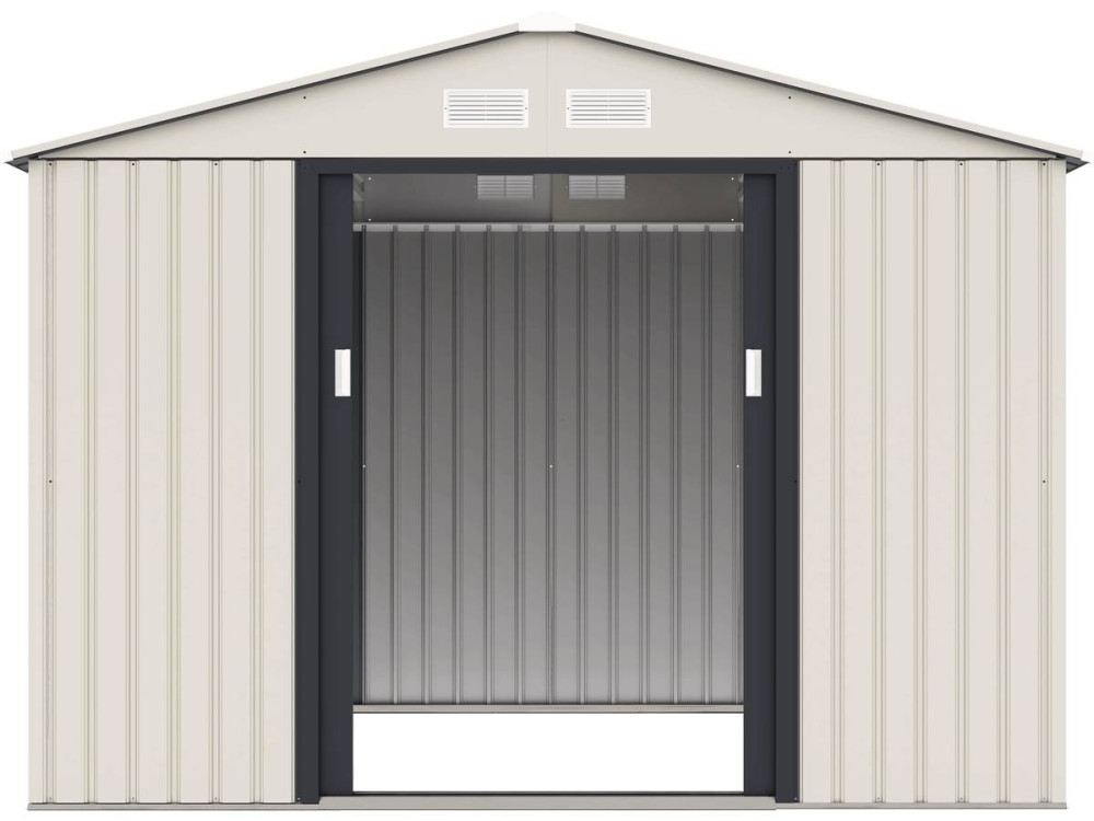 Abri de jardin métal "Nebraska" - 5,29 m2 (4,83 m2 au sol) - Beige