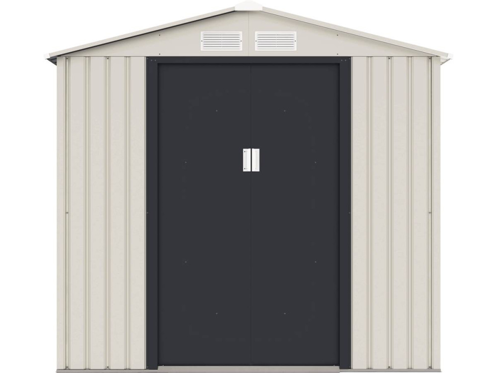 Abri de jardin métal "Nebraska" - 2.71 m² - Beige/gris anthracite