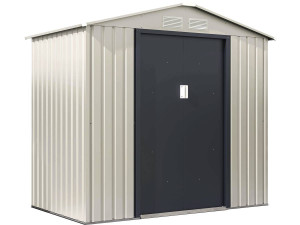 Abri de jardin métal "Nebraska" - 4.07 m² - Beige/Gris anthracite
