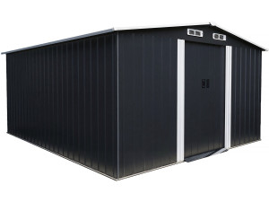 Abri de jardin métal avec porte coulissante "Boston" - 13 m² - Gris