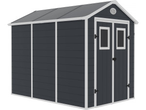 Abri de jardin résine "Texas" - 5.23 m² - kit d'ancrage inclus  - Anthracite