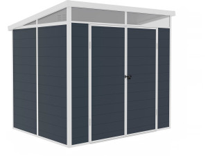 Abri de jardin "Detroit" en résine - Gris - 4.54m² - 1.91 x 2.38 m