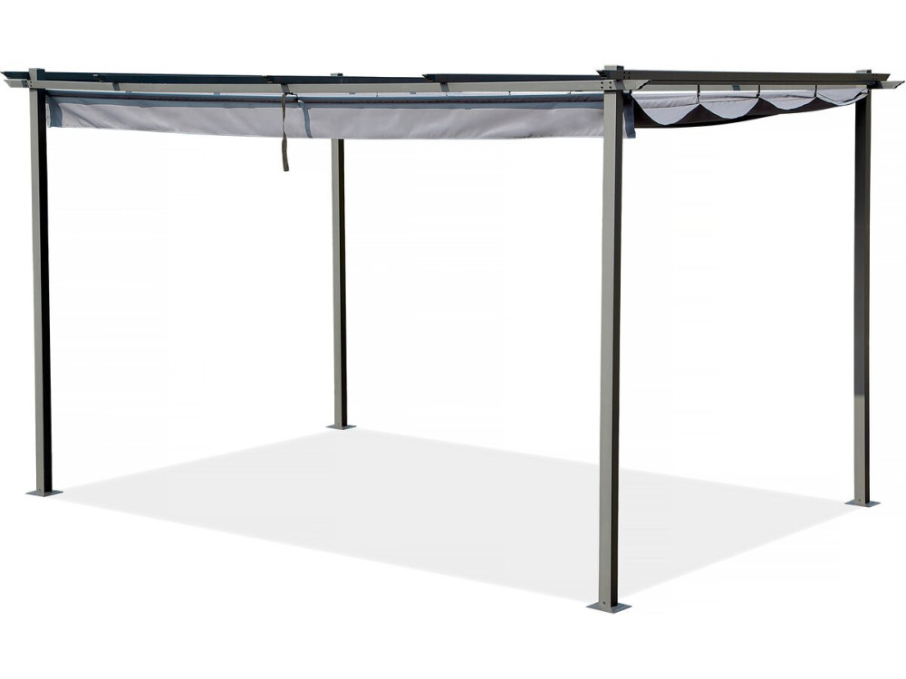 Pergola en métal avec toit rétractable - 3 x 4 m - Gris anthracite