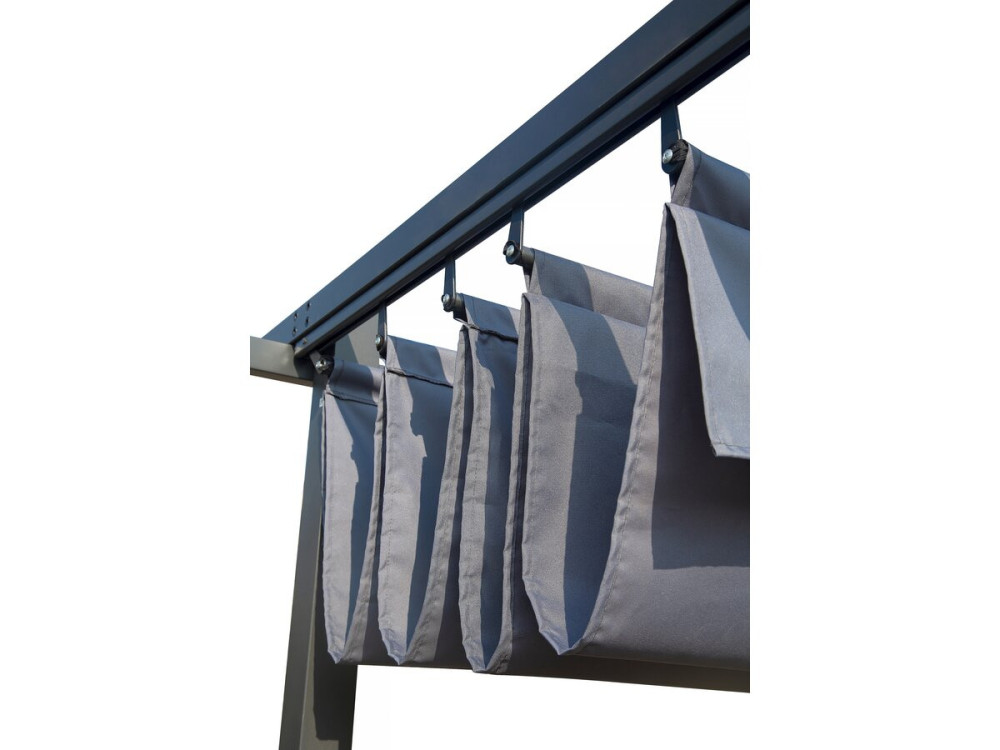Pergola en métal avec toit rétractable - 3 x 4 m - Gris anthracite