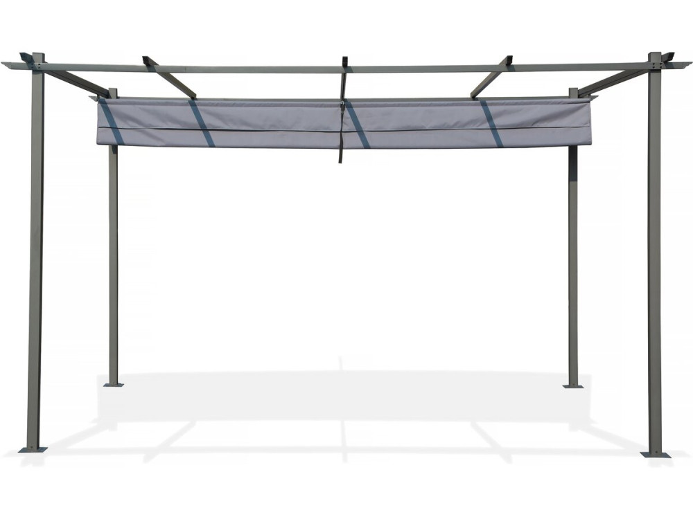 Pergola en métal avec toit rétractable - 3 x 4 m - Gris anthracite