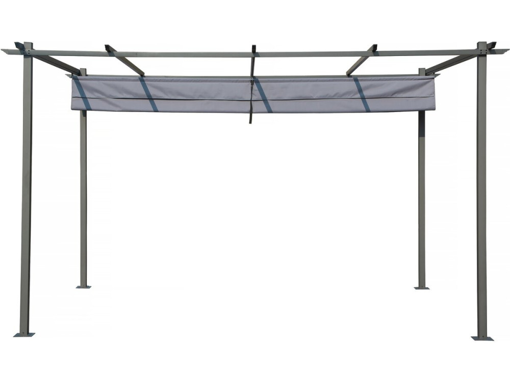 Pergola en métal avec toit rétractable - 3 x 4 m - Gris anthracite