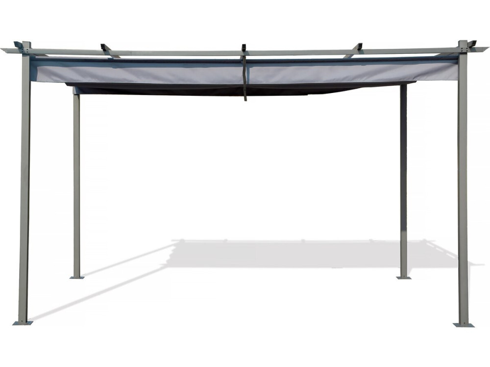 Pergola en métal avec toit rétractable - 3 x 4 m - Gris anthracite