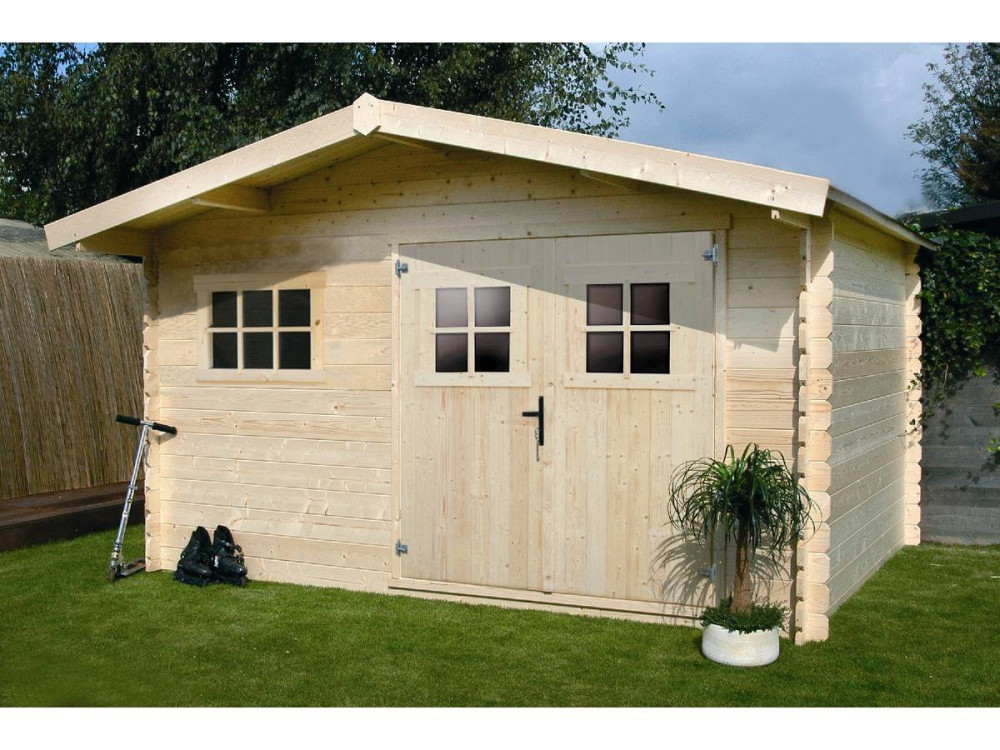 Abri jardin bois - 19,72 m² - 4.64 x 4.25 x 2,32 m - 28 mm