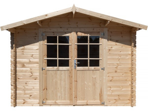 Abri de jardin bois 9.4 m² "Lys" - 320 x 298 x 225 cm - 28 mm