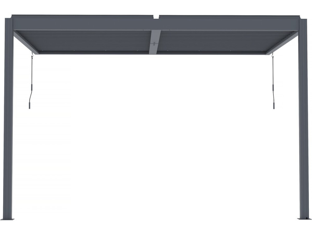 Pergola bioclimatique adossée avec led "Windsor" - 3 x 4 m - Anthracite