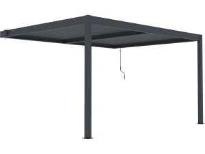 Pergola adossée en aluminium "Windsor" - Gris anthracite - 3 x 4 m