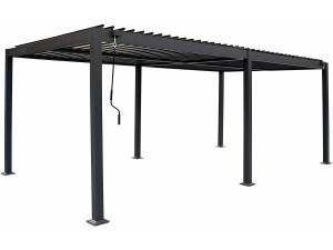 Pergola bioclimatique autoportante en aluminium "Kensington" - 3 x 6 m - Gris